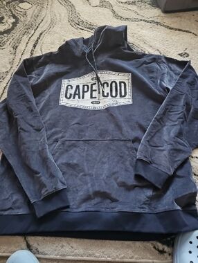 Cape Cod CORDUROY Pullover Hoodie in Faded Navy By LEAGUE 91.  XL New